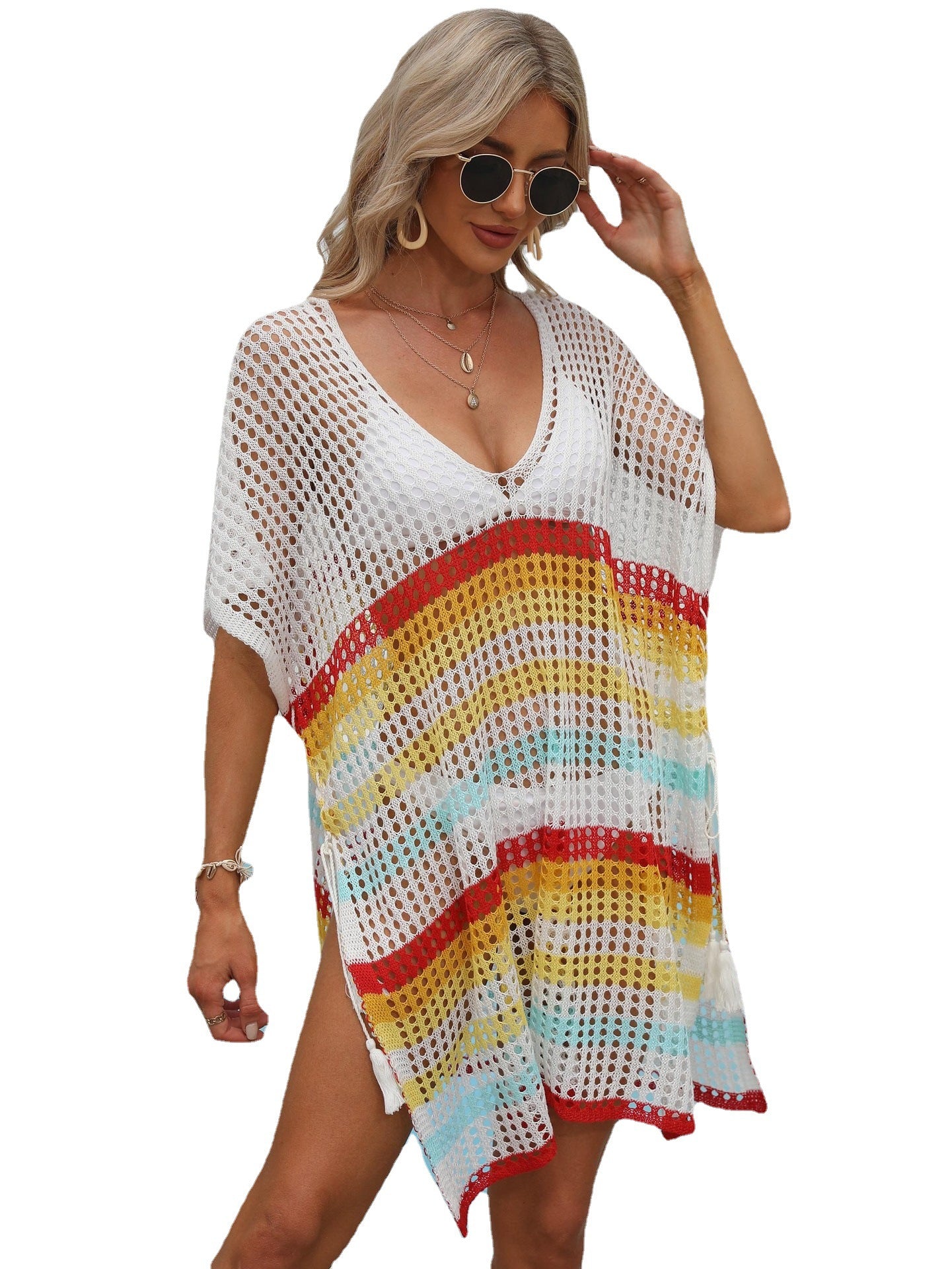 Tunique de plage en tricot ouverte légère et élégante Chic und Stil