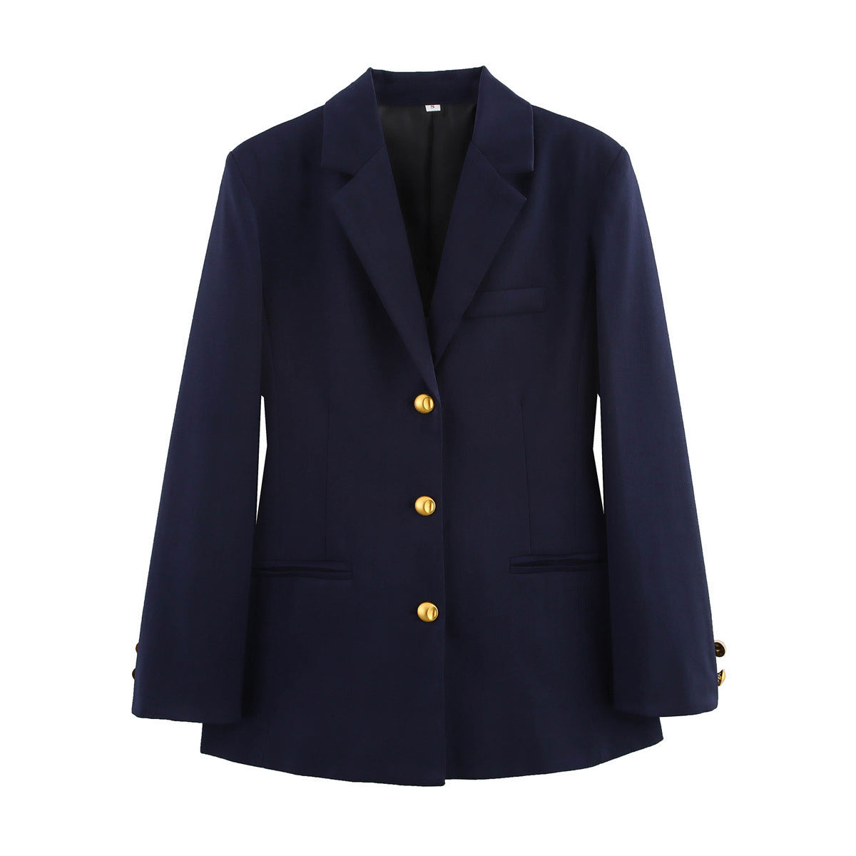 Blazer à carreaux pour femmes avec boutons dorés et poches pratiques Chic und Stil