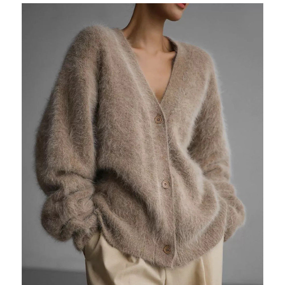 Cardigan femme moelleux avec fermeture à boutons et coupe ample Chic und Stil
