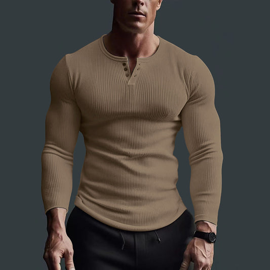 Chemise à boutons à manches longues pour hommes au design en rib moderne Chic und Stil