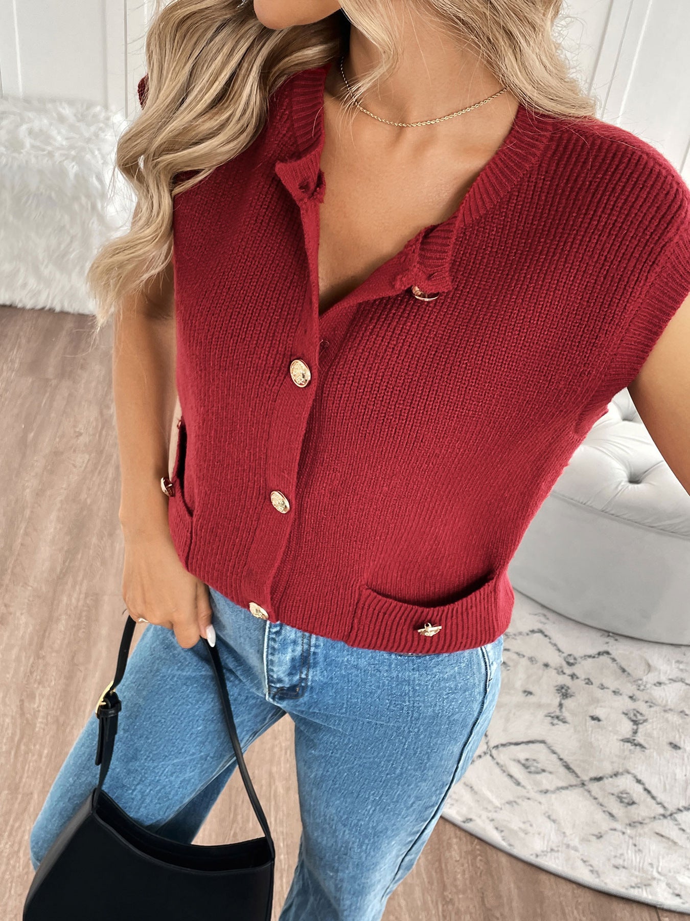 Cardigan en tricot pour femmes avec détails de boutons Chic und Stil