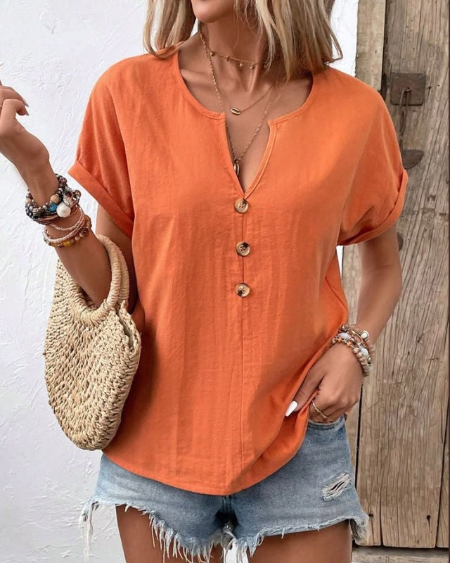 Blouse décontractée pour femmes avec patte de boutonnage Chic und Stil