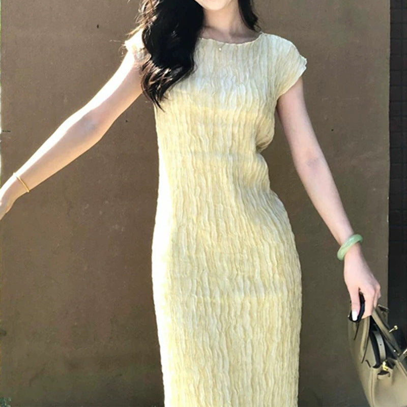 Robe midi texturée pour femmes Chic und Stil