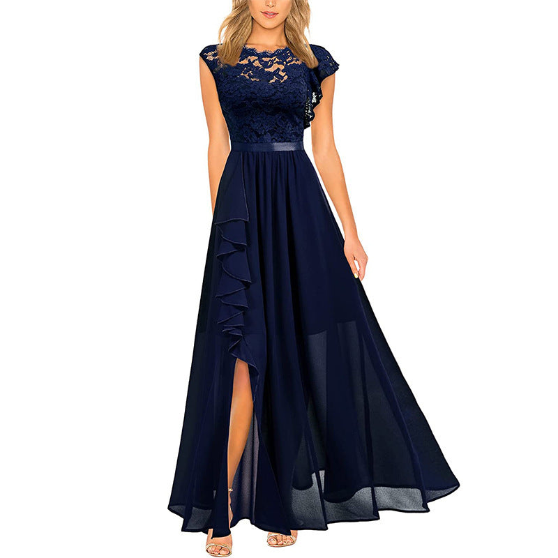 Robe de soirée élégante en dentelle et en chiffon pour femmes Chic und Stil