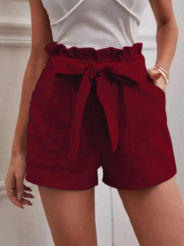 Shorts Tailorés pour Femmes avec Cravate et Poches Pratiques Chic und Stil