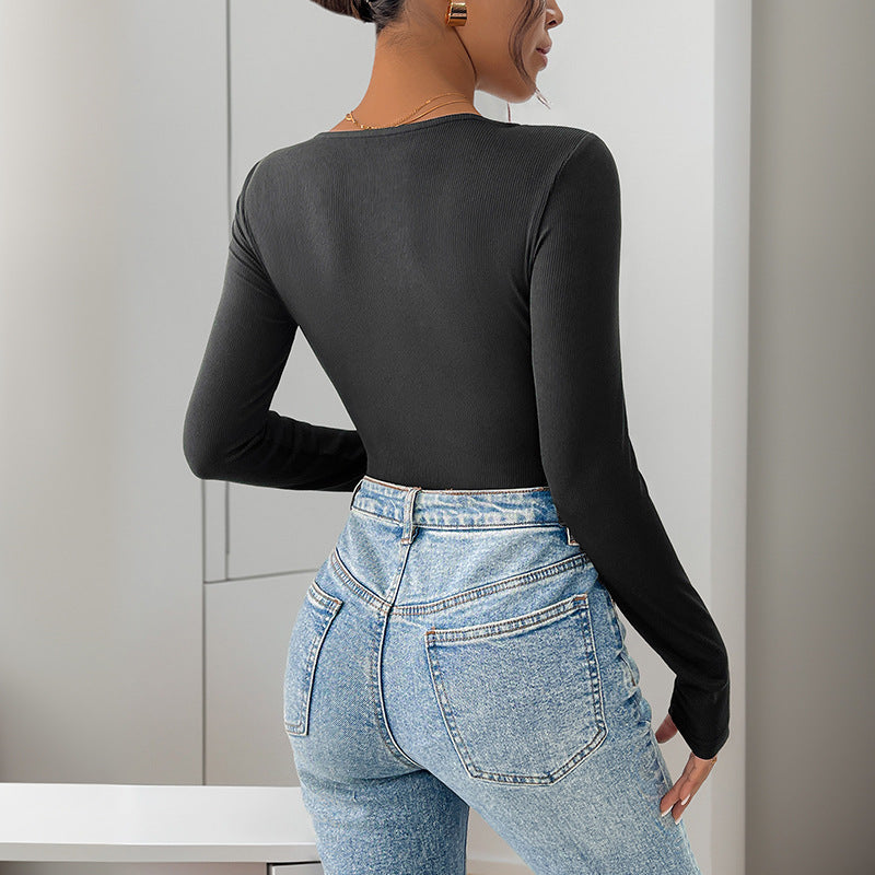 Body à manches longues pour femmes en rib avec empiècement contrasté Chic und Stil