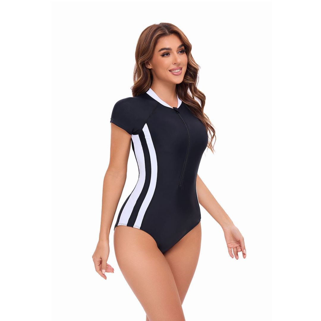 Dame combinaison de surf à manches courtes et fermeture éclair sportive Chic und Stil