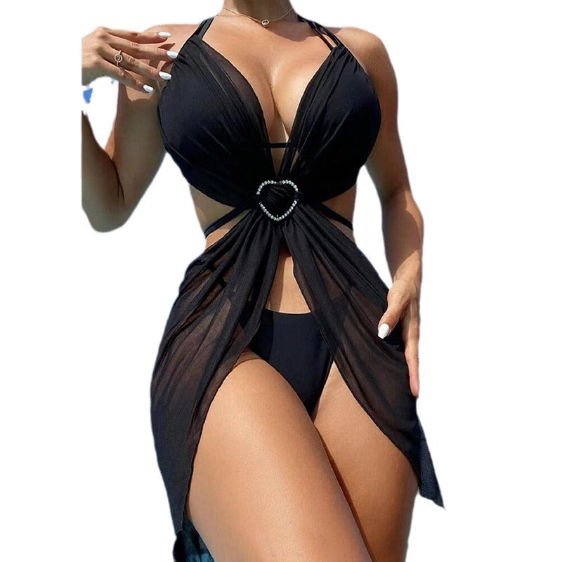 Maillot de bain pour femmes avec un élégant châle en chiffon et une accent cœur Chic und Stil