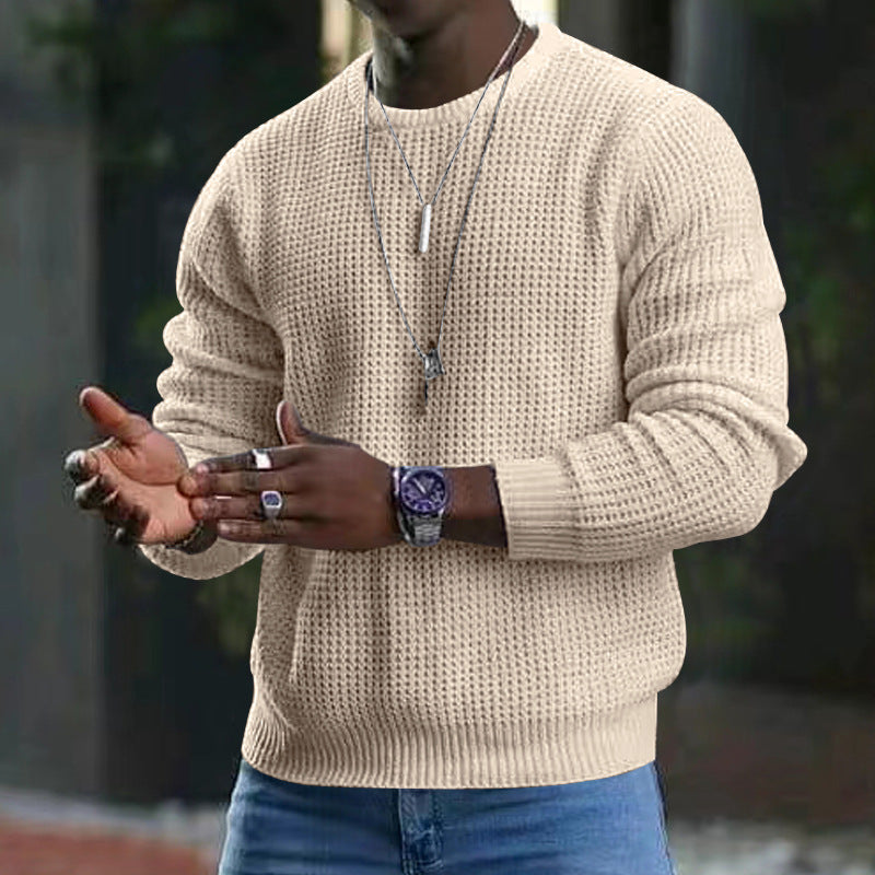 Structured knit pullover for men in soft material Chic and Style