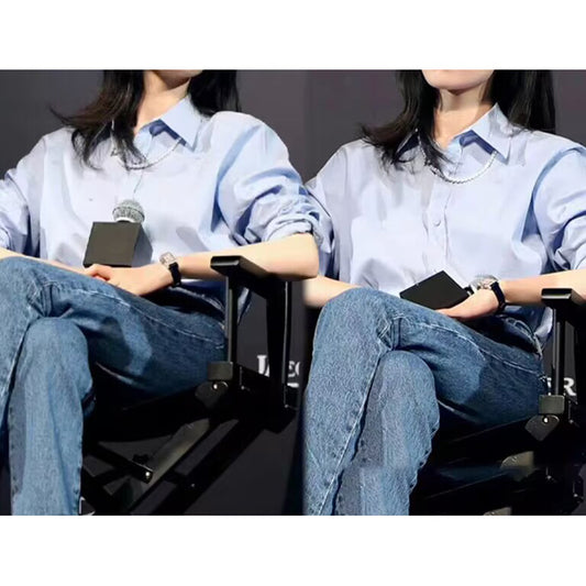 Chemise en coton oversized à coupe décontractée pour femmes Chic und Stil