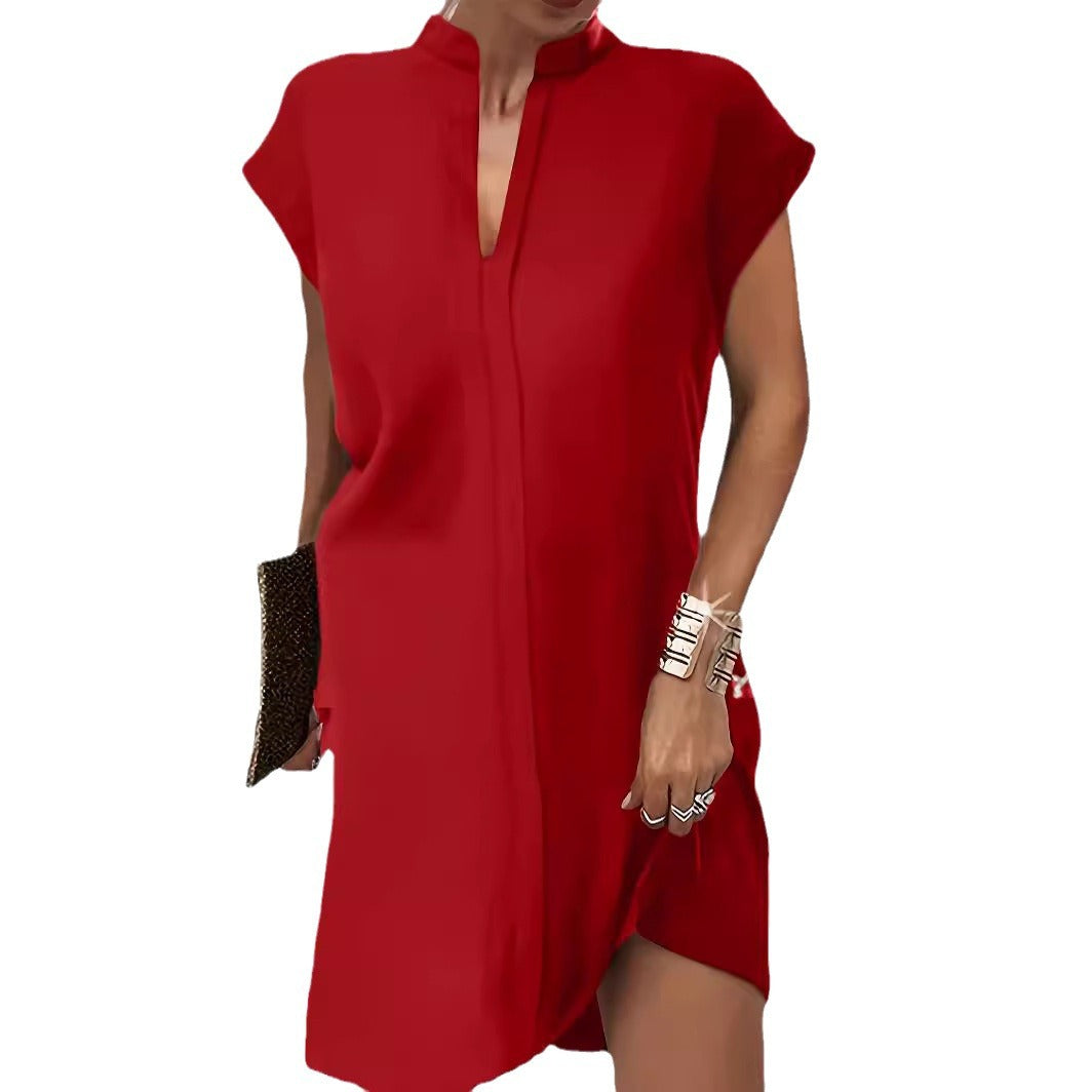 Robe midi à manches courtes pour femmes Chic und Stil