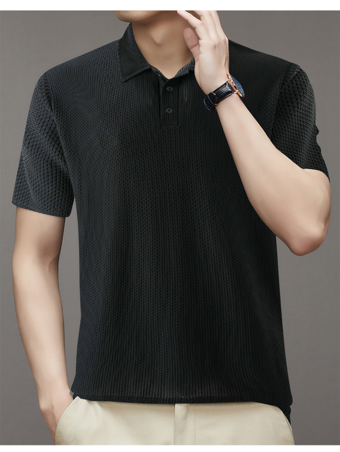 Hommes Polo en Structure Chic und Stil