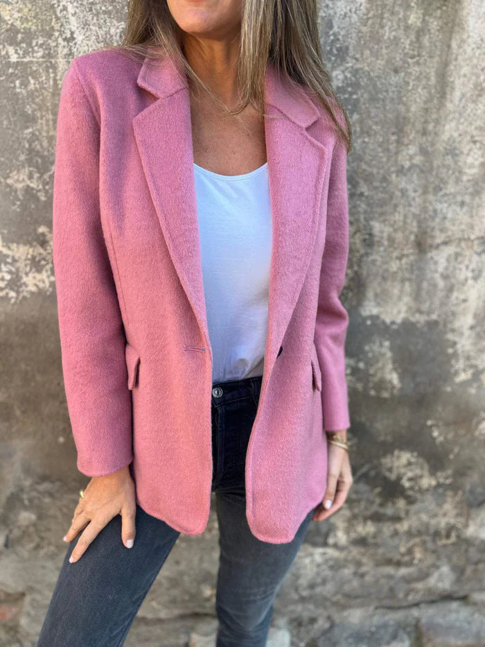 Blazer en boucle élégant pour femmes avec coupe décontractée Chic und Stil
