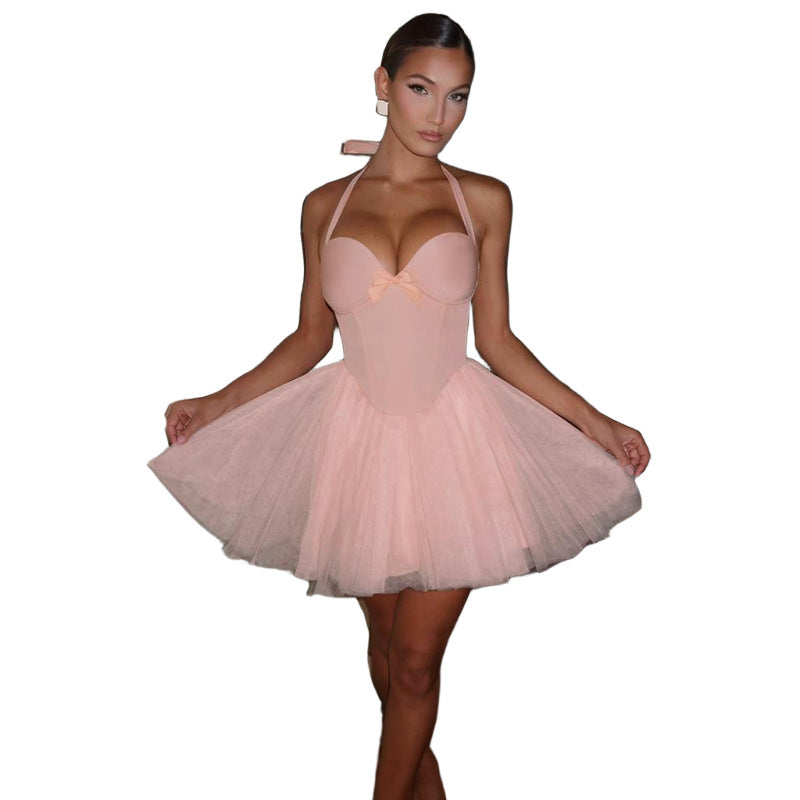 Robe patineuse en tulle pour femmes avec détail en nœud Chic und Stil