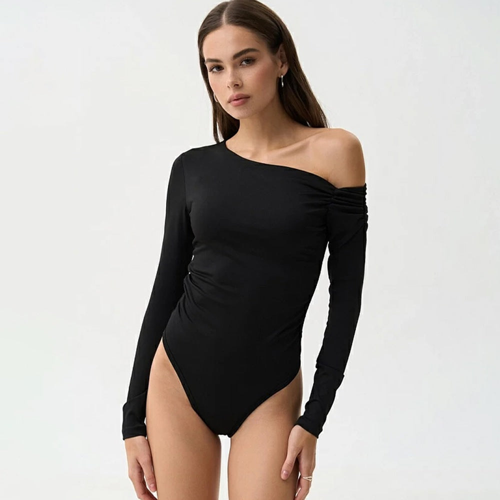 Body à manches longues asymétrique pour femmes Chic und Stil