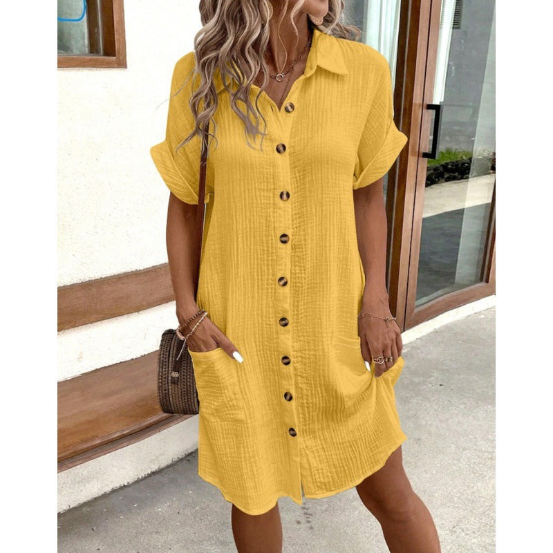 Robe chemise pour femmes avec patte de boutonnage et poches pratiques Chic und Stil