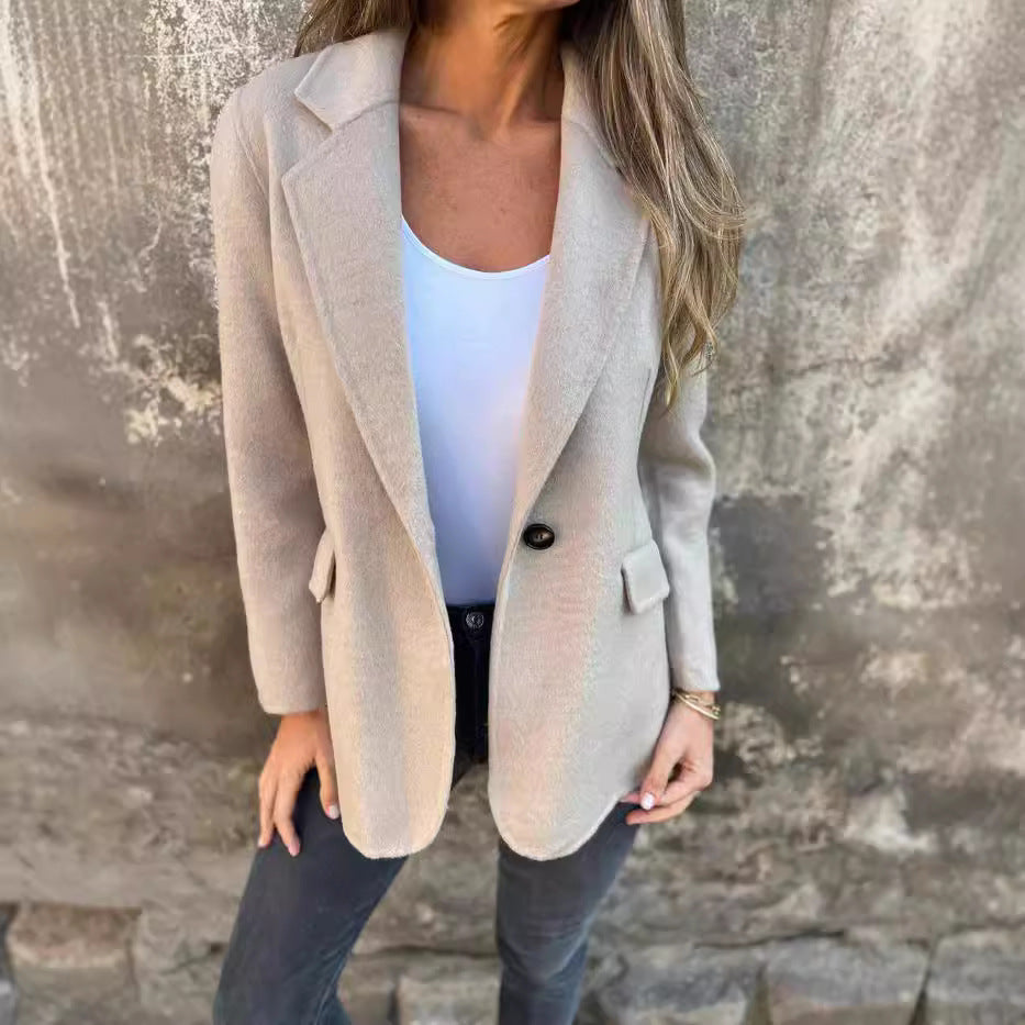 Blazer en boucle élégant pour femmes avec coupe décontractée Chic und Stil