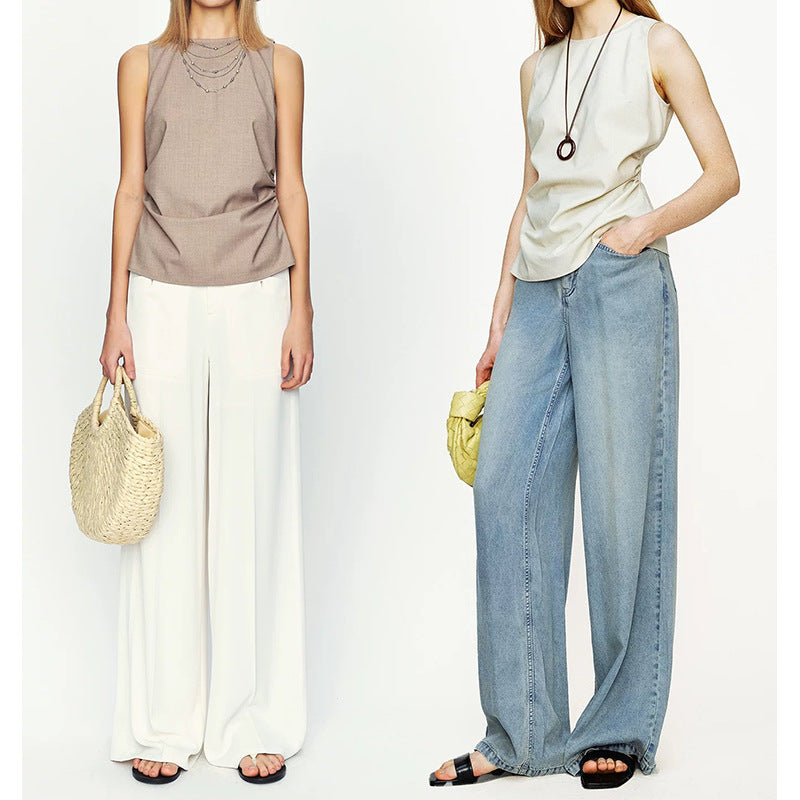 Blouse sans manches froncée Chic und Stil pour femmes