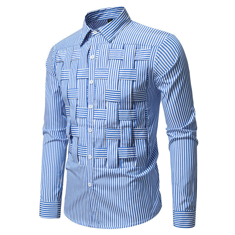 Chemise à manches longues pour hommes avec un motif rayé moderne et une structure innovante Chic und Stil