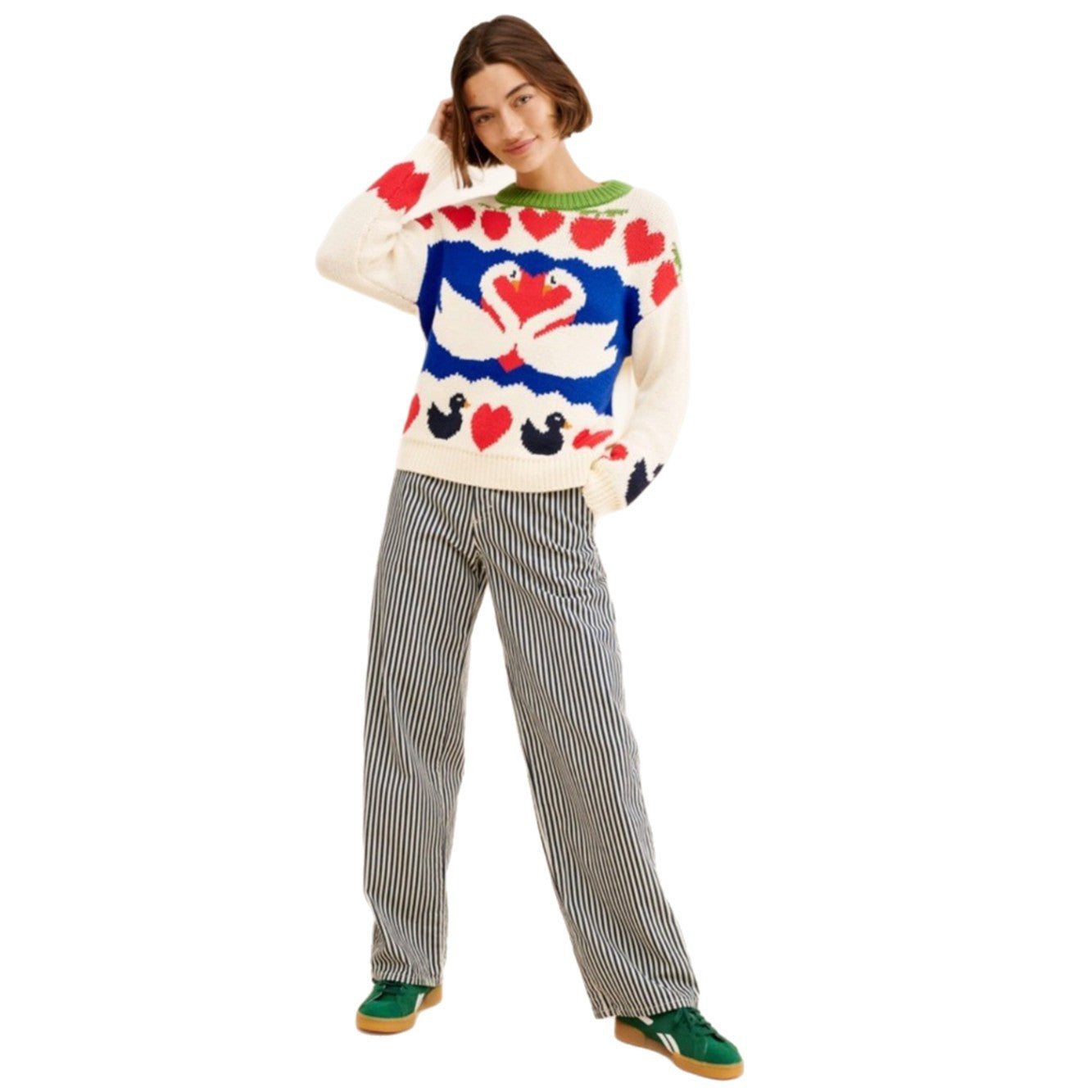 Pull en tricot pour femmes avec motif animal et accents colorés Chic und Stil
