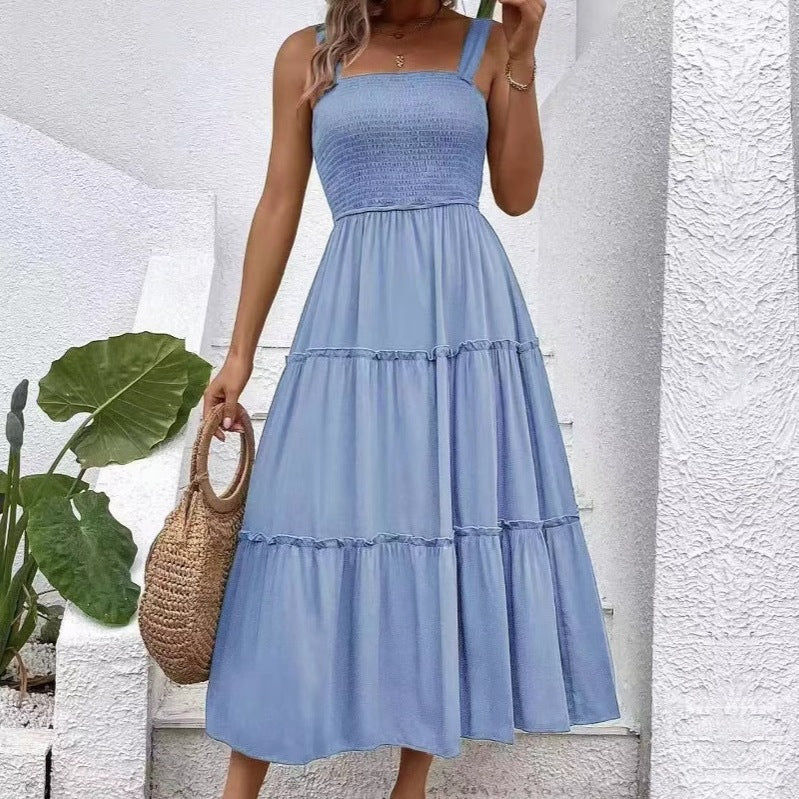 Robe maxi femme avec bustier élastique et jupe fluide Chic und Stile