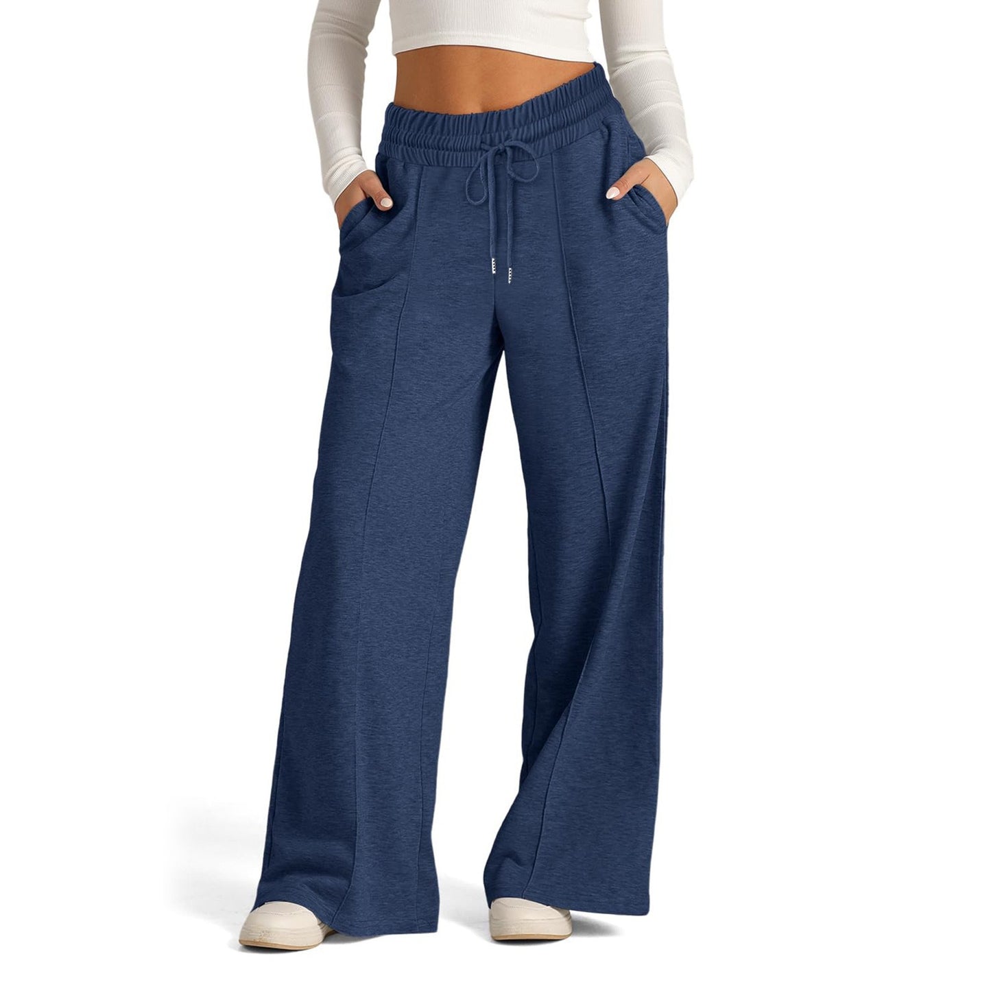 Pantalon de loisirs ample pour femmes avec taille élastique et poches latérales pratiques Chic und Stil