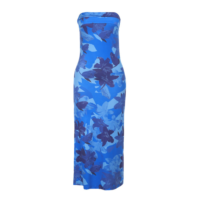 Robe Maxi Slip Fleurs Chic und Stil pour Femme