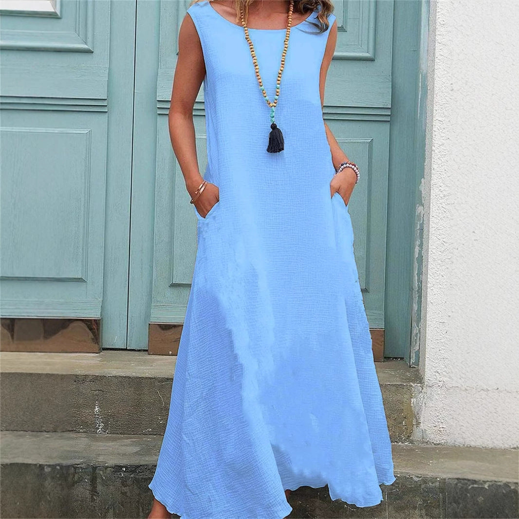 Robe maxi fluide pour femmes avec poches latérales Chic und Stil