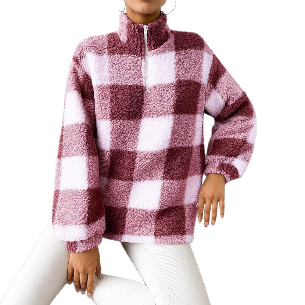 Pull en fleece pour femmes avec col montant et fermeture éclair intégrale Chic und Stil
