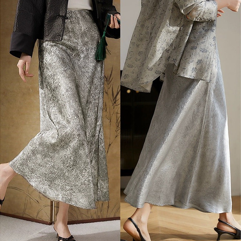 Jupe maxi satin élégante pour femmes Chic und Stil