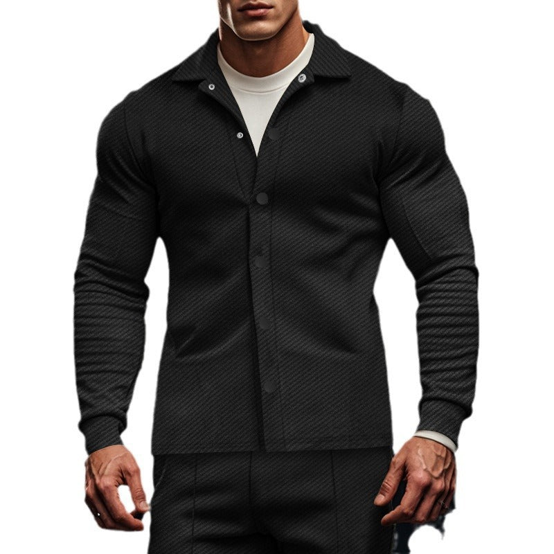 Chemise à manches longues structurée pour hommes avec poche poitrine pratique Chic und Stil