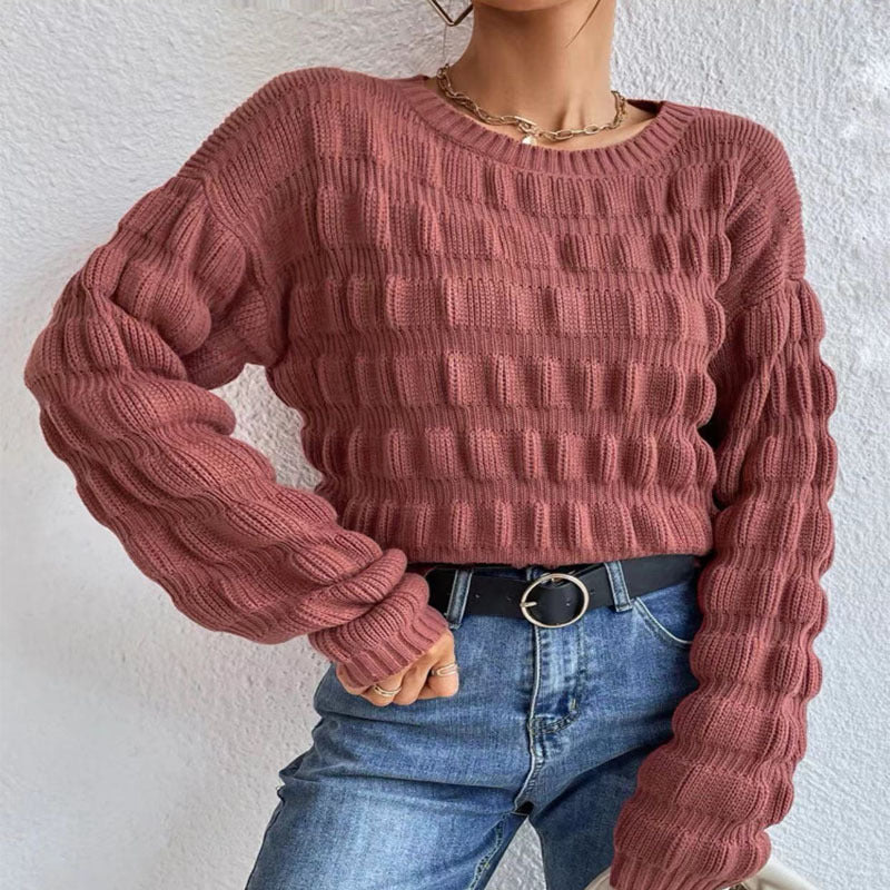 Pull en tricot pour femmes avec un motif à carreaux moderne Chic und Stil
