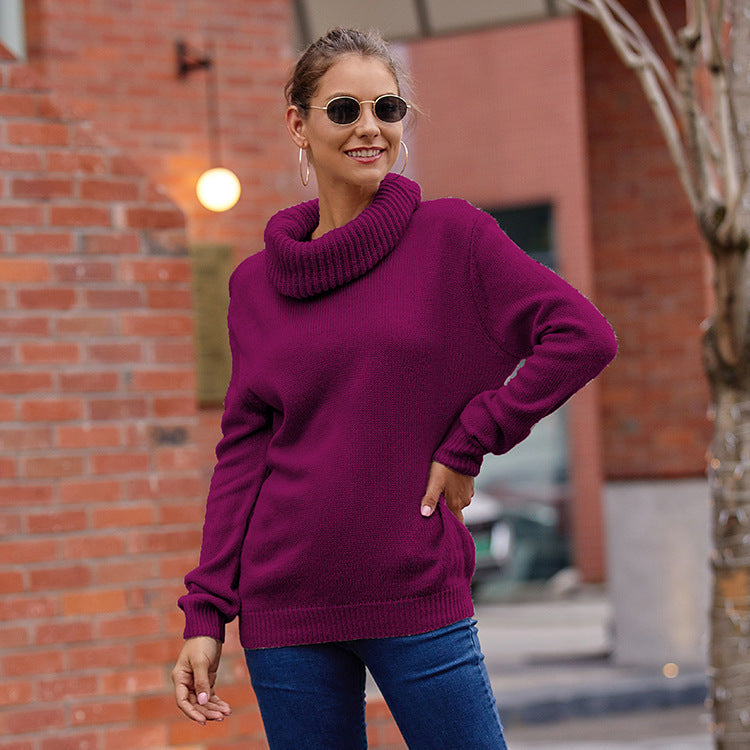 Pull en tricot pour femmes avec col roulé large et coupe décontractée Chic und Stil
