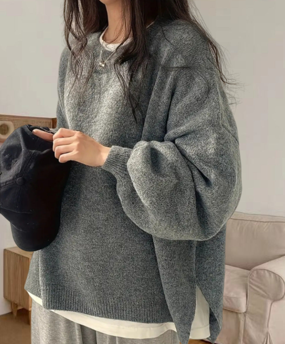 Pull tricot oversized pour femmes avec des manches bouffantes élégantes et un design moderne Chic und Stil