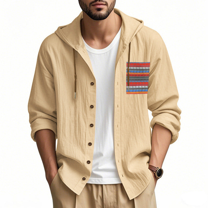 Veste à capuche décontractée pour hommes avec motif coloré et boutons pratiques Chic und Stil