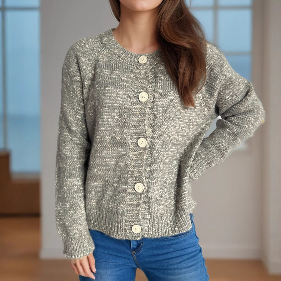 Cardigan tricot décontracté pour femmes avec grands détails de boutons et matériau doux Chic und Stil