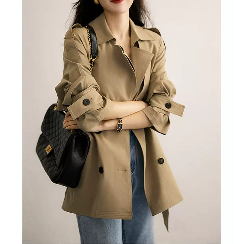 Manteau de trench utilitaire double couche contemporain pour femmes Chic und Stil