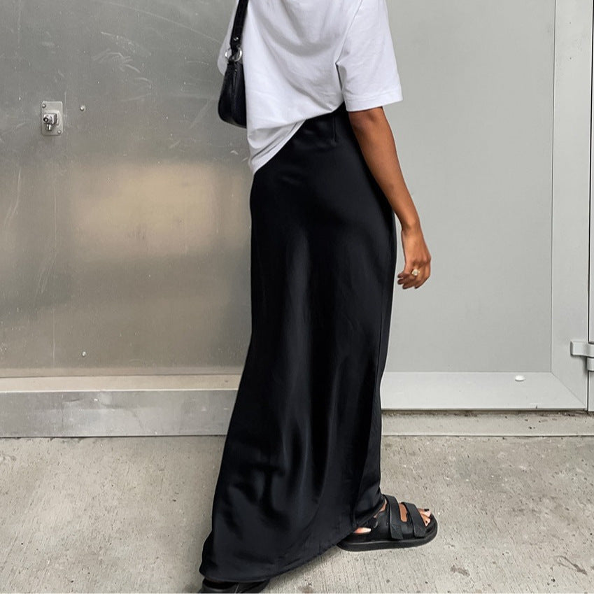 Jupe Maxi en Satin Femmes Chic und Stil