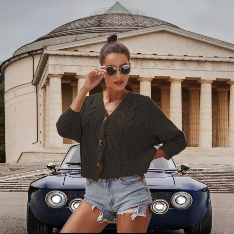 Veste en tricot épais pour femmes avec boutons décoratifs et coupe décontractée Chic und Stil
