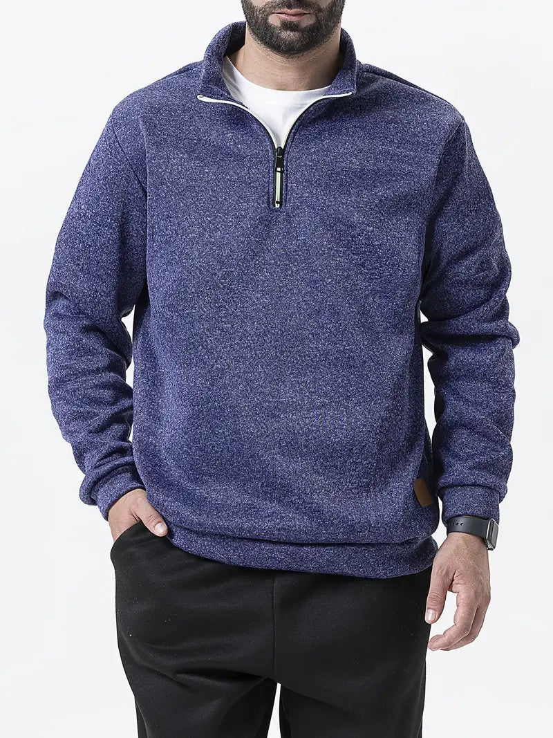 Men's fleece pullover with half zipper Chic and Style