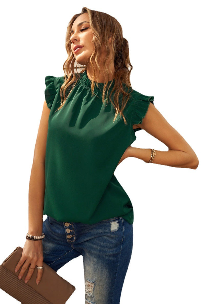 Chemisier femme avec volants et col montant Chic und Stil