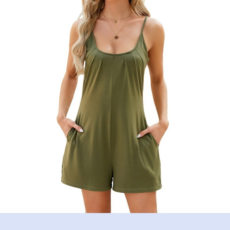 Salopette pour femmes avec des bretelles spaghetti et des poches pratiques Chic und Stil