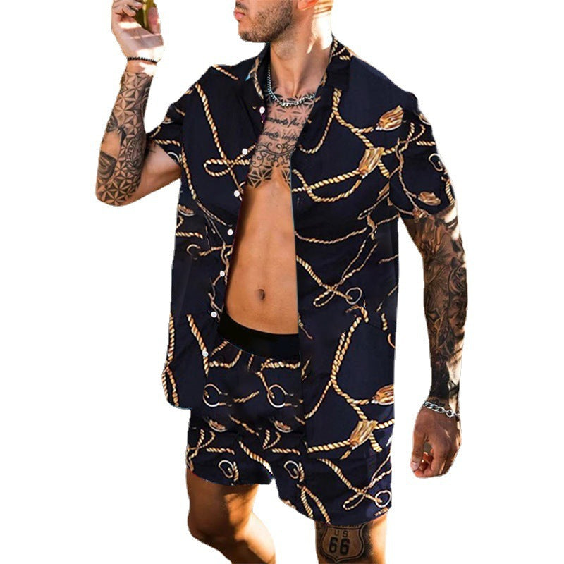 Hommes loisirs ensemble court manches plage Chic und Stil