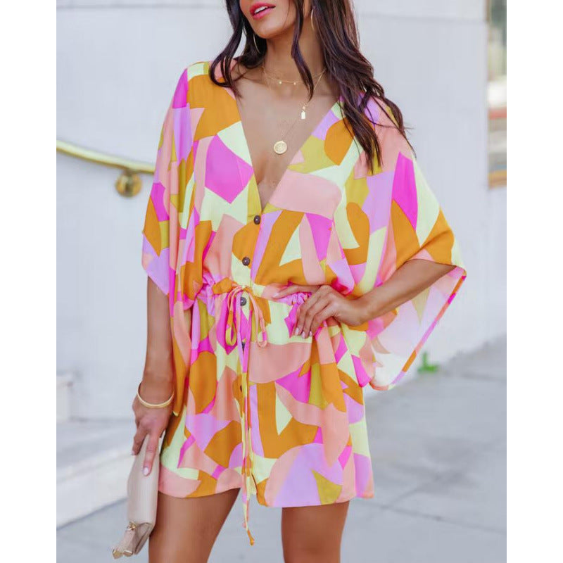 Robe portefeuille à motif floral pour femmes avec ceinture Chic und Stil