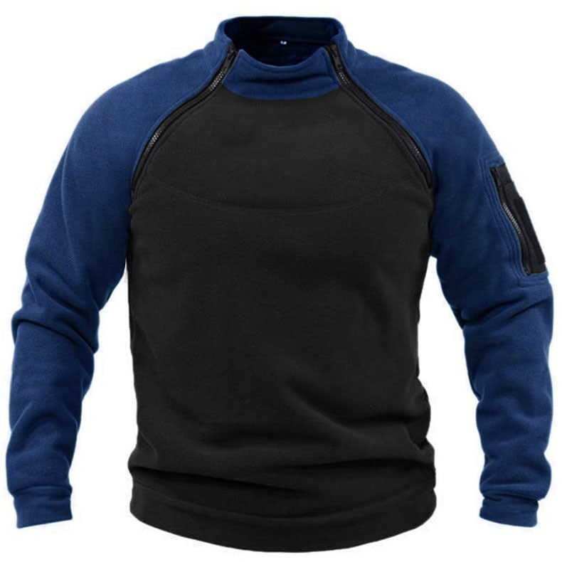 Pull-over en fleece pour hommes avec col haut et poches fonctionnelles Chic und Stil