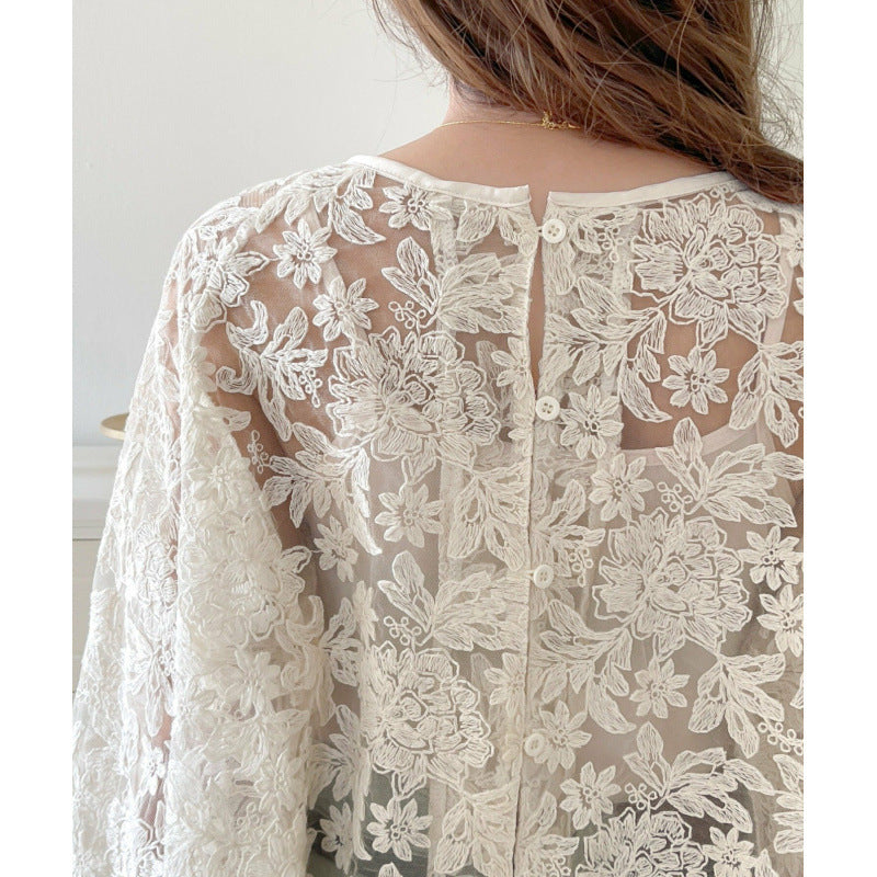 Blouse en dentelle florale pour femmes Chic und Stil