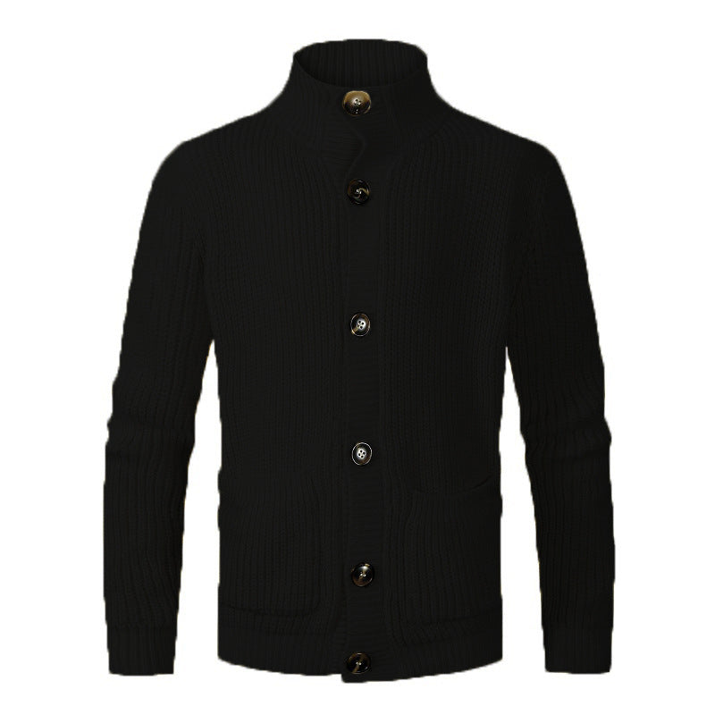 Cardigan chic pour hommes avec col haut et détails de boutons Chic und Stil