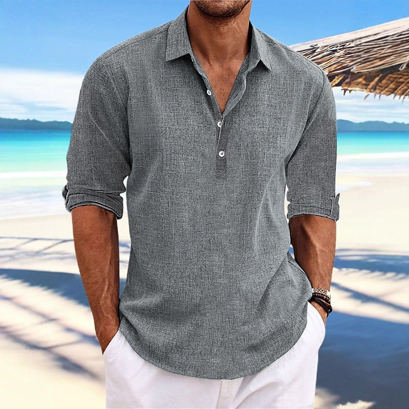 Chemise décontractée à manches longues pour hommes avec patte de boutonnage et détails modernes Chic und Stil