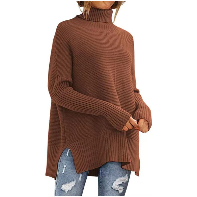 Dames Pull à col roulé confortable Chic und Stil