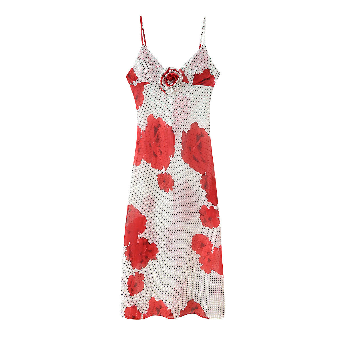 Robe à bretelles spaghetti pour femmes avec imprimé floral et détails en volants Chic und Stil